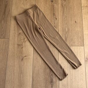 Size 8 Little Co by Lauren Conrad girls olive brown tan ribbed soft leggings